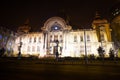 Palatul CEC at night in Bucharest, Romania Royalty Free Stock Photo