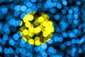 Palau abstract blurry bokeh flag. Christmas, New Year and National day concept flag