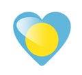 Palau 3D heart shaped flag