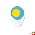 Palau flag location map pin icon on white background Royalty Free Stock Photo