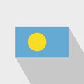 Palau flag Long Shadow design vector