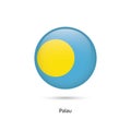 Palau flag - round glossy button