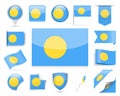 Palau Flag Vector Set Royalty Free Stock Photo