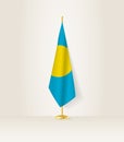 Palau flag on a flag stand