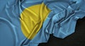 Palau Flag Wrinkled On Dark Background 3D Render