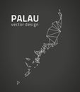 Palau black triangle vector mosaic outline map