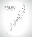 Palau vector dot grey outline triangle perspective modern map