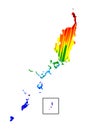 Palau - map is designed rainbow abstract colorful pattern
