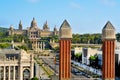 Palau Nacional in Montjuic hill in Barcelona