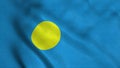 Palau National Flag - 4K seamless loop animation of the Palauan flag. Highly detailed realistic 3d rendering