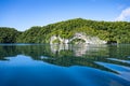 Rock Islands, Palau, beautiful rock formations with gate reflecting in blue sea water. Palau, Pacific Ocean