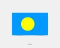 Palau Rectangle flag icon with shadow Royalty Free Stock Photo