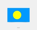 Palau Rectangle flag icon with shadow