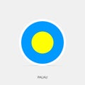 Palau round flag icon with shadow