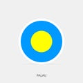Palau round flag icon with shadow Royalty Free Stock Photo