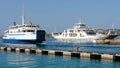 PALAU, SARDINIA/ITALY - MAY 17 : Car ferries leaving and entering Palau port Sardinia on May 17, 2015. Unidentified people
