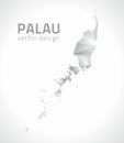 Palau vector polygonal grey and silver triangle map