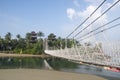 Palawan Beach hanging bridge in Sentosa, Singapore Royalty Free Stock Photo