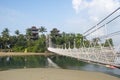 Palawan Beach hanging bridge in Sentosa, Singapore Royalty Free Stock Photo