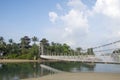 Palawan Beach hanging bridge in Sentosa, Singapore Royalty Free Stock Photo