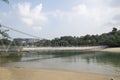 Palawan Beach hanging bridge in Sentosa, Singapore Royalty Free Stock Photo