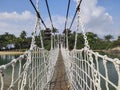 Palawan Beach hanging bridge in Sentosa, Singapore Royalty Free Stock Photo