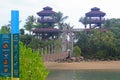 Palawan Beach hanging bridge in Sentosa, Singapore Royalty Free Stock Photo