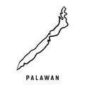 Palawan island hand drawn map