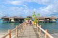 Cottage facade and bridge at Dos Palmas island resort in Honda Bay, Puerto Princesa, Palawan, Philippines