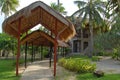 Cottage facade and pathway at Dos Palmas island resort in Honda Bay, Puerto Princesa, Palawan, Philippines