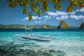 Palawan, Philippines. Island hopping trip in El Nido. Incredible dreamlike exotic scenery with traditional filippino Royalty Free Stock Photo