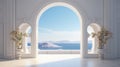 Palazzo apartment doorway opening to the ocean from the inside