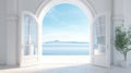 Palazzo apartment doorway opening to the ocean from the inside