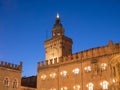 Palazzo communale at night in Bologna, Italy Royalty Free Stock Photo