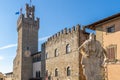 Palazzo dei Priori and its clock tower. Seat of the Town Hall of Arezzo, is located in Piazza della Liberta Royalty Free Stock Photo
