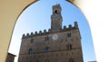 The Palazzo dei Priori, medieval palace in the historic center in the ancient city of Volterra in Tuscany. Royalty Free Stock Photo