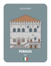 Palazzo dei Priori in Perugia, Italy. Architectural symbols of European cities Royalty Free Stock Photo