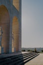 Palazzo della Civilta Italiana, Rome architecture landmark with arches, Italy