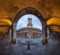 Palazzo della Ragione and Via dei Mercanti in the Morning Royalty Free Stock Photo