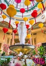 The Palazzo floating lanterns and water fountain Royalty Free Stock Photo