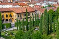 Palazzo Giusti and aerial view of Verona from Giardino Giusti, I Royalty Free Stock Photo