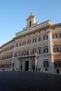 Palazzo Montecitorio, seat of the Italian Chamber of Deputies in Rome Royalty Free Stock Photo