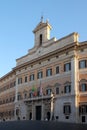 Palazzo Montecitorio, seat of the Italian Chamber of Deputies in Rome Royalty Free Stock Photo
