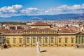 Palazzo Pitti, Florence, Italy. View of Florence from Boboli gardens. Public gardens laid out in the 15th?16th centuries, with Royalty Free Stock Photo