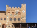 The Palazzo Pretorio or dei Vicari in the historic center of Certaldo Alto, in the province of Florence, Italy, on a sunny day Royalty Free Stock Photo