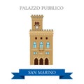 Palazzo Pubblico San Marino Europe flat vector sight landmark