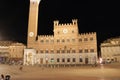 Palazzo Pubblico in Siena Italy at night