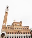 Palazzo Pubblico (town hall) is the palace in Siena, Tuscany, ce Royalty Free Stock Photo