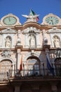 Palazzo Senatorio Cavaretta - Twin Clock Tower in Trapani. Sicily. Italy Royalty Free Stock Photo