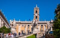 Palazzo Senatorio Senate Palace by Michelangelo Buonarotti at Piazza Campidoglio square at Capitoline hill in Rome in Italy Royalty Free Stock Photo